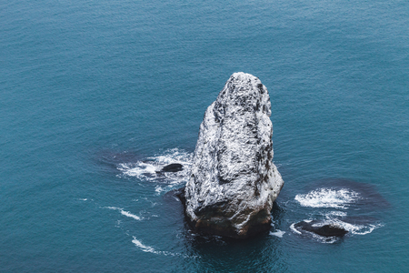 Winter sea landscape. View from the cliff of the coast in Fiolent, Crimea. Orest i Pilad Rocksの写真素材