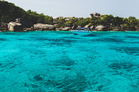 Sea bay with clear emerald water. Paradise  holidays on islands, snorkelling and divingの写真素材
