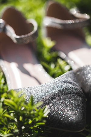 Shiny fashion women shoes close-upの写真素材