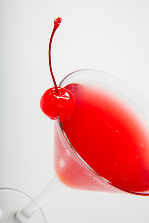 colourful coctail with cherry on the black background. Close upの写真素材