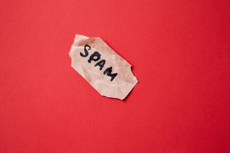 Protect from junk mail or spam e-mail and unsolicited letter. The inscription spam on a piece of...