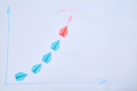 Business solutions, success and strategy. Challenge, improvement and progress concept. Leader leading the groupの写真素材