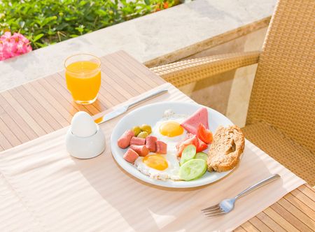 Served breakfastの写真素材
