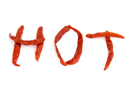Dried pepper on the white background    の写真素材