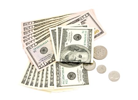 Money on white backgroundの写真素材