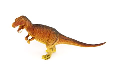 Dinosaur toy on white isolated backgroundの写真素材