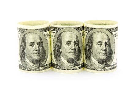 Money on white backgroundの写真素材