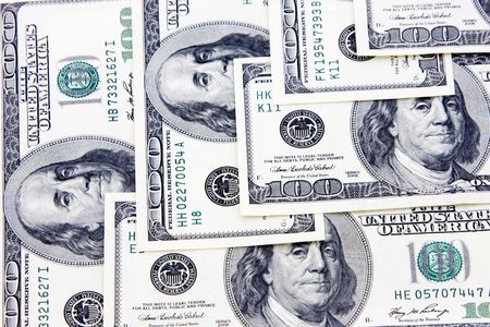 Money on white backgroundの写真素材