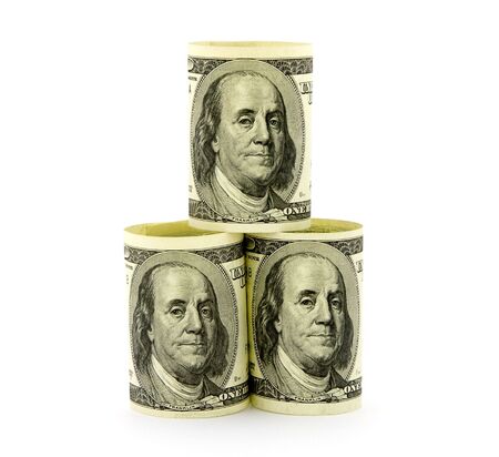 Money on white backgroundの写真素材