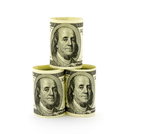 Money on white backgroundの写真素材