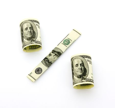 Money on white backgroundの写真素材