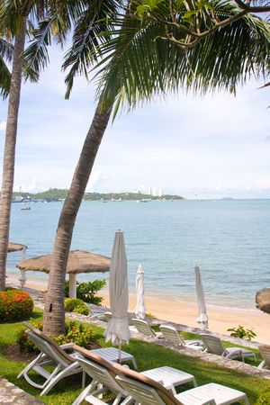 Beach on a sunny day.Pattaya city in Thailand .の写真素材