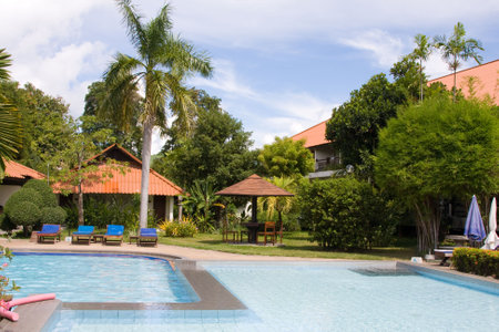 Swimming pool.Pattaya city in Thailand.のeditorial素材
