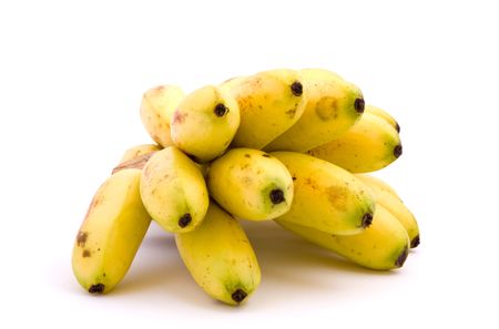 Ripe yellow banana on a white backgroundの写真素材