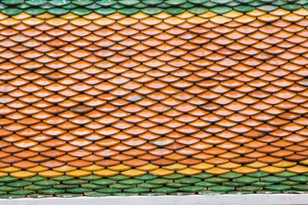 Clay tiles on Thai style roofの写真素材