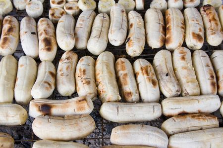 Fried bananas on the grillの写真素材