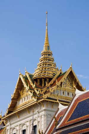 The temple in the Grand palace area, one of the major tourism attraction in Bangkok, Thailandの写真素材