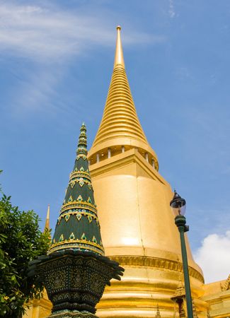 The temple in the Grand palace area, one of the major tourism attraction in Bangkok, Thailandの写真素材