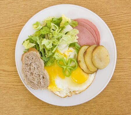 Breakfast in plateの写真素材
