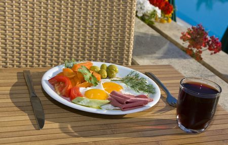 Served breakfastの写真素材