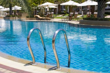 Swimming pool steps の写真素材