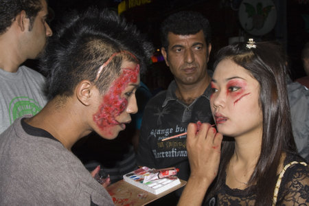 Thai people celebrate Halloween on October 31 2010 in Pattaya, Thailand. Halloween has become popular in Thailand in recent years .のeditorial素材