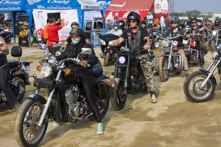 HUA HIN, THAILAND - DEC 4: Participants in Hua Hin Bike Week on December 4, 2010 in Hua Hin, Thailand . Bikers from all over Thailand came to Hua Hin.のeditorial素材