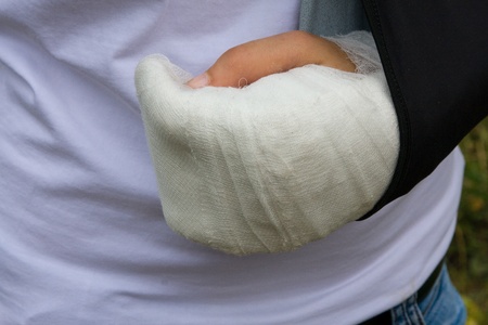 Bandaged handsの写真素材