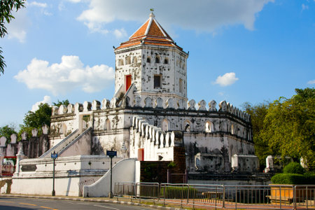 Phra Sumen Fort Bangkok, Thailand. It is the hexagonal-shape concrete fort built in the reign of King Rama I. It is one of two forts that have survived modernization.のeditorial素材