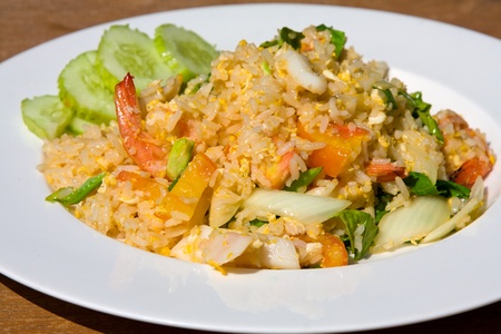 Rice with seafoodの写真素材