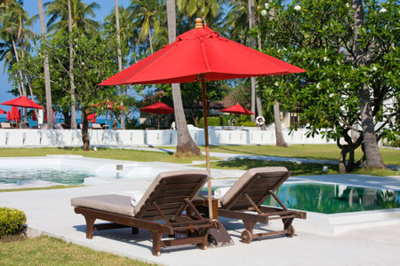 Swimming pool near the sea , Thailand.のeditorial素材