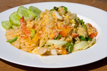 Rice with seafoodの写真素材