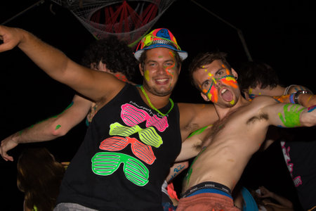PHANGAN - JANUARY 08 : There are about 10,000 people every month at this Phangan beach Full moon...