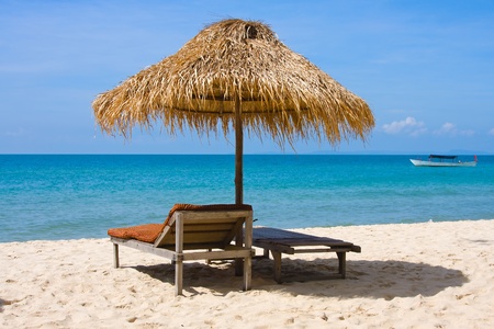 Beautiful tropical beach in Sihanoukville, Cambodiaの写真素材
