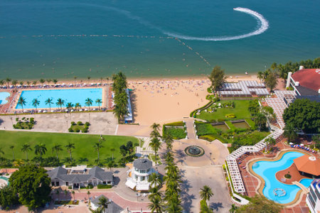 Beautiful beach in Thailand  Top view のeditorial素材