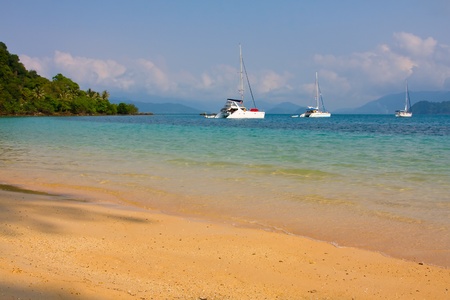 Beautiful tropical beach at island Koh Wai , Thailand .の写真素材