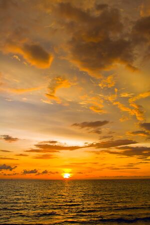 Sunset over the beach, Koh Kood, Thailand.の写真素材