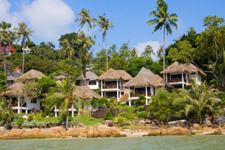 Tropical beach house on the island Koh Samui, Thailandのeditorial素材