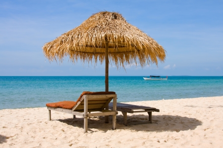 Beautiful tropical beach in Sihanoukville, Cambodia .の写真素材