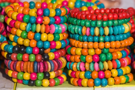 Traditional Indian bangles with different colors and patterns.の写真素材