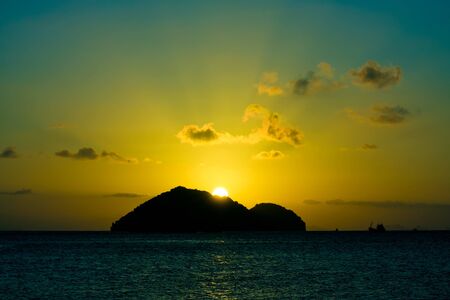 Beautiful sunset on the beach in Thailand.の写真素材