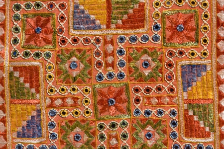 Indian patchwork carpet in Rajasthan, Asiaの写真素材
