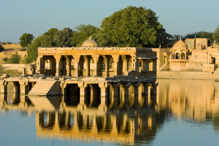 Gadi Sagar Gate, Jaisalmer, Indiaのeditorial素材