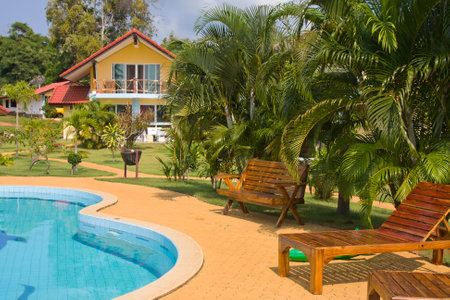 Tropical beach house on the island Koh Mak, Thailandのeditorial素材