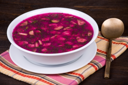 Cold beetroot soupの写真素材