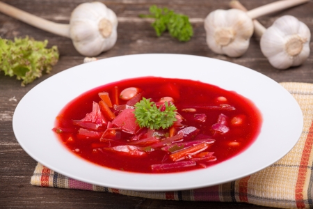 Ukrainian and russian national red borschの写真素材