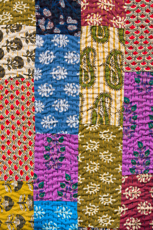 Indian patchwork carpet in Rajasthan, Asiaの写真素材