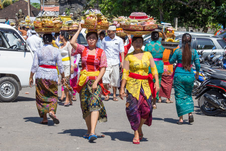 UBUD, BALI, INDONESIA - MARCH 19, 2015 : Unidentified Indonesian people celebrate Balinese New Year...