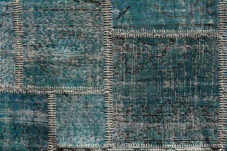 Asian patchwork carpet in Istanbul, Turkey. Close up