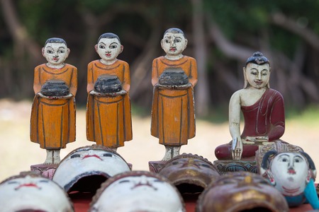 Hand-made souvenirs on the counter of the market. Inle Lake. Myanmarの写真素材